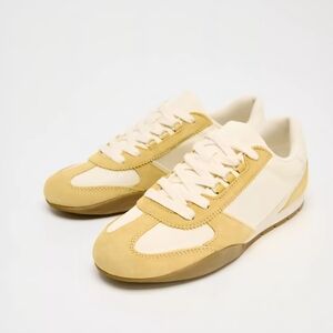 Zara Beige and Yellow Sneakers